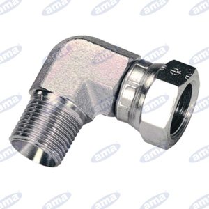 Adattatore 90° 1/4″ M/F girevole