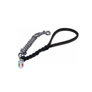 Guinzaglio per cane in cuoio intrecciato con moschettone 70 cm