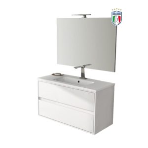 Mobile Arredo bagno LAURA01 Bianco 70x50xh55 cm+specchiera h100