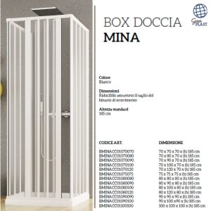 Box Doccia 3LATI -tripla anta a soffietto MINA-Gea Plast in PVC varie misure