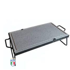 Bistecchiera in pietra con manici e piedi