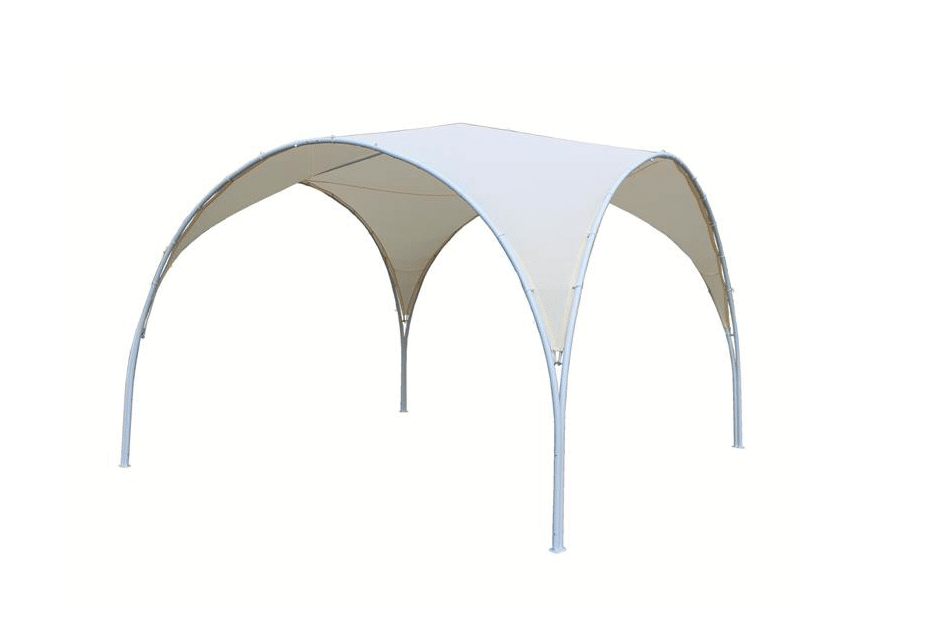 GAZEBO AD ARCO 3,8×3,8 MT TENDONE IGLOO METALLO GIARDINO ESTERNO CREMA 393ds