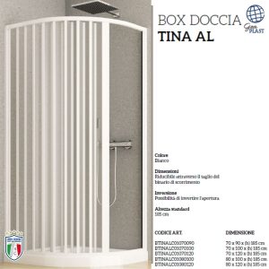 Box Doccia semicircolare a soffietto TINA AL-Gea Plast in PVC varie misure