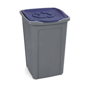 Bidone contenitore pattumiera plastica raccolta differenziata rifiuti grigio blu 50 lt 539du