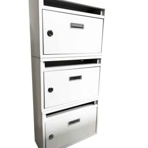 Cassetta postale condominiale modulare componibile posta buca lettere casa 3 posti verticale bianco 441ds