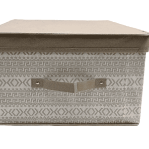 Contenitore scatola salvaspazio armadio abiti biancheria per cambio stagione cm 60x50x30 beige 659ds