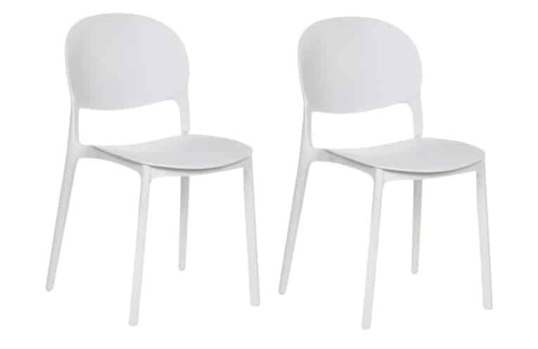 Kit 2 sedie polipropilene cucina bar ristorante sedia interno esterno bianco 150ro