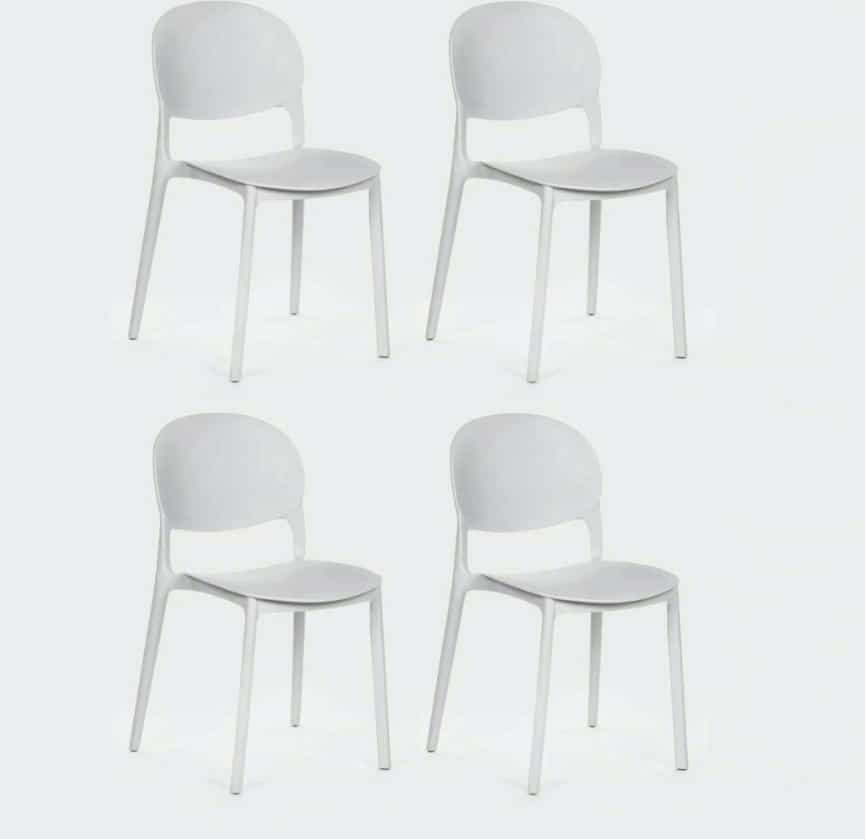 Kit 6 sedie polipropilene cucina bar ristorante sedia interno esterno bianco 150ro - immagine 8