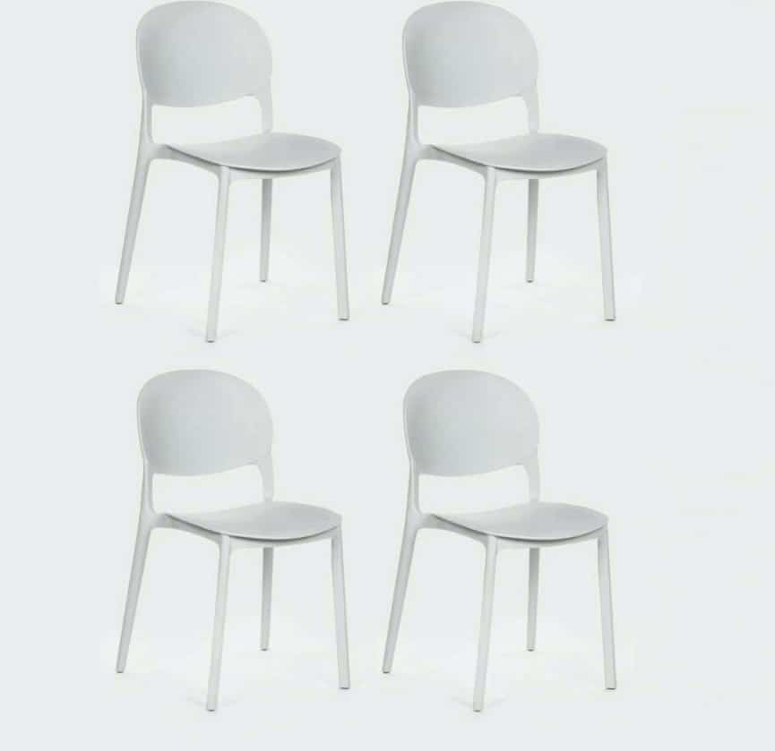 Kit 6 sedie polipropilene cucina bar ristorante sedia interno esterno bianco 150ro - immagine 9