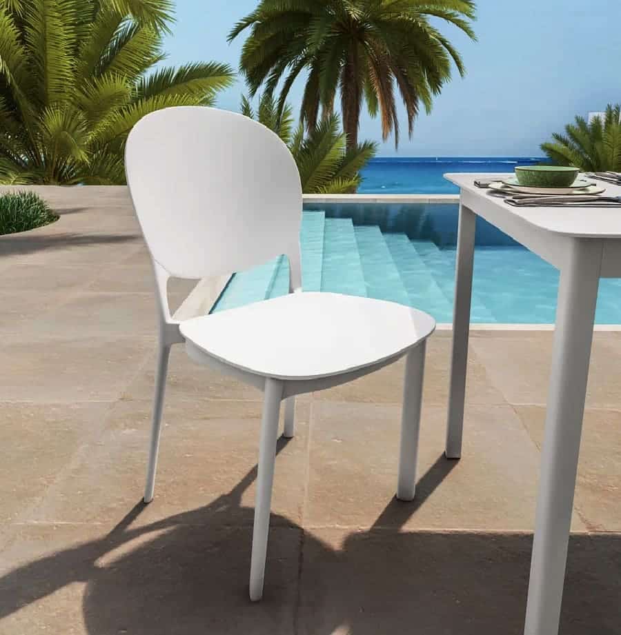 Kit 6 sedie polipropilene cucina bar ristorante sedia interno esterno bianco 150ro - immagine 4