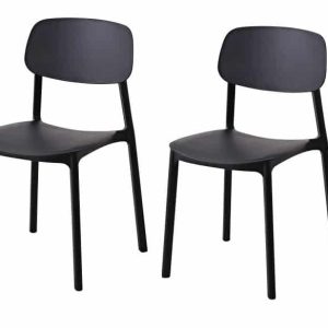 Kit 2 sedie polipropilene cucina bar ristorante sedia interno esterno nero 726k